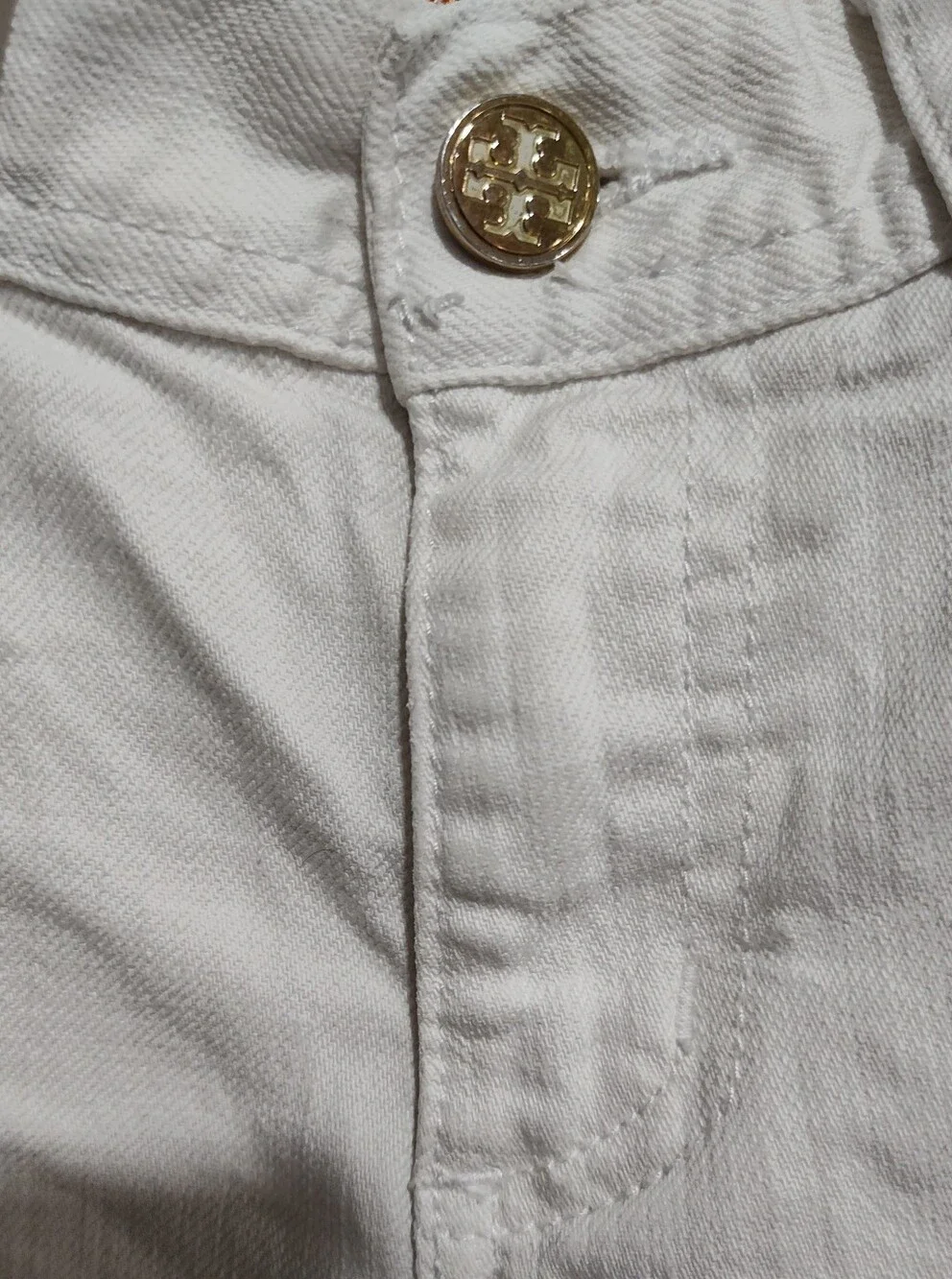 TORY BURCH WOMEN'S CLASSIC TORY JEANS WHITE, SIZE 26, 99% Cotton